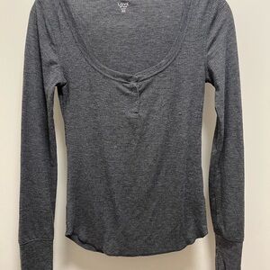 GAP Love Grey Ribbed Long Sleeve Top
